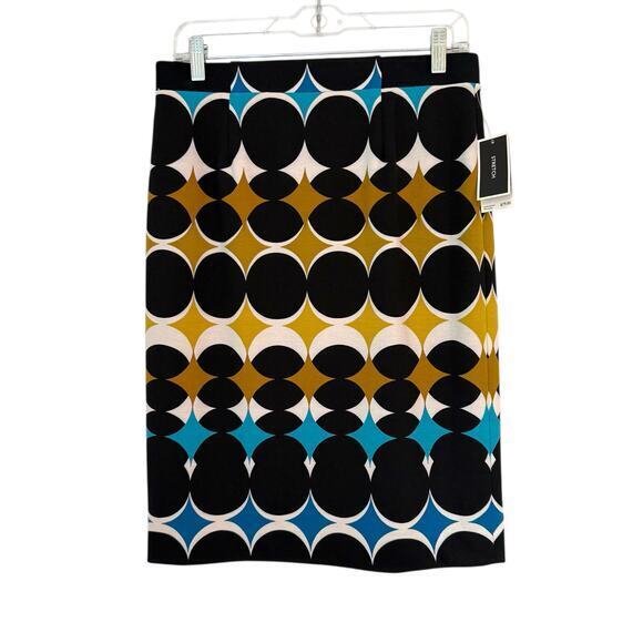 NWT Nine West Geometric Print Ponte Knit Pencil Skirt Size 8 - Picture 1 of 6